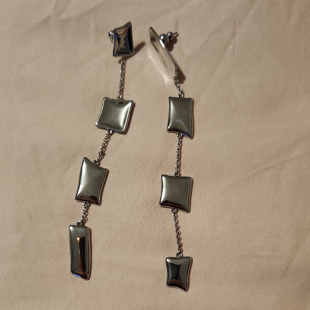 Cult Gaia Metallic Silver Dangle Earrings
